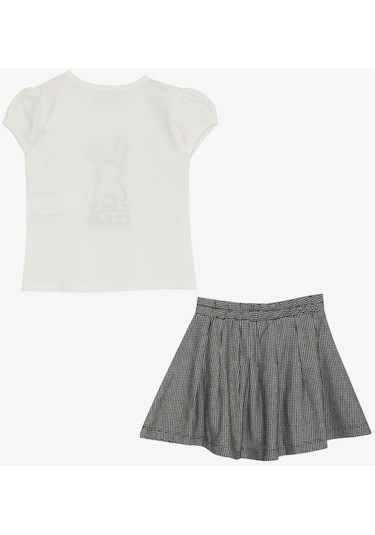 Breeze Kız Çocuk Etekli Takım Şirin Tavşancık Baskılı 3-8 Yaş, Ekru-ekru Ekru