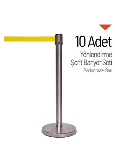 10 Adet Yönlendirme Şerit Bariyer - Paslanmaz-3411