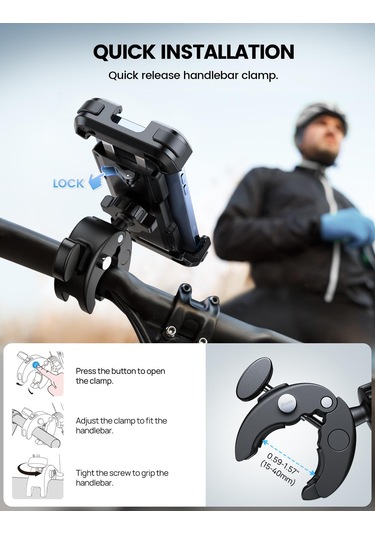 Lamicall Motosiklet Ve Bisiklet Telefon Tutucu Hizli Takilir Bp07