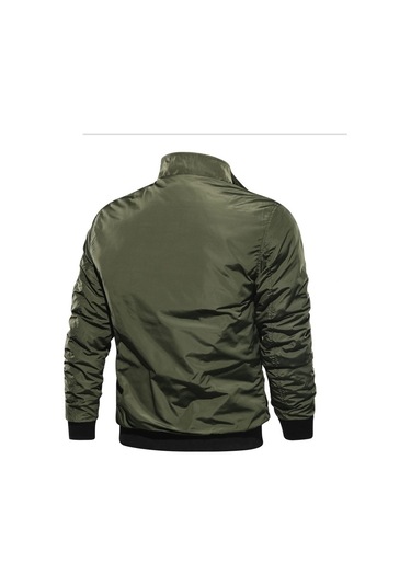 Erkek Ordu Yeşili Pamuklu Ceket Siyah