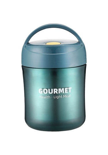 500ml Modern Mavi 304 Paslanmaz Çelik Vakum Termos, Özel Dikdörtgen Kapaklı Lezzet Saklama Kutusu, Öğrenci Ve Ev Kullanıma Uygun