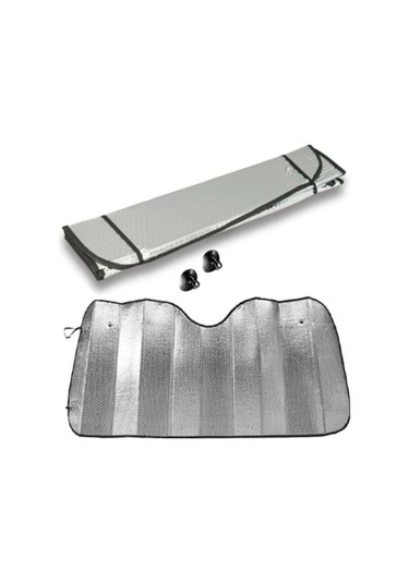 Araba Ön Cam Güneşliği Balonlu Metalize Parlak Alüminyum Katlanabilir Oto Güneşlik 130x60cm