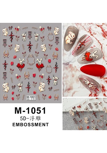 Nail Art Etiketler Çıkartmaları 5d Kabartmalı Kendinden Yapışkanlı Karikatür Çiçek Kelebek Yıldız Tırnak Çıkartmaları Çıplak