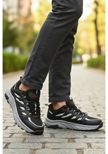 Siyah Buz Bağcıklı Kaymaz Erkek Outdoor Ayakkabı Sedona M Siyah-buz Gri