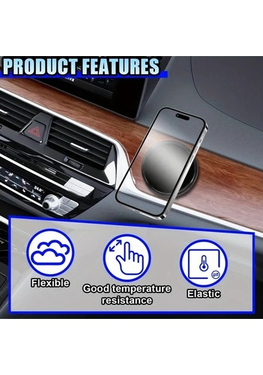 Cloudstore 3 Adet Siyah 3.15 İnç Araç Telefon Matı, Kaymaz Koku Matı, Yıkanabilir Ofis Masaüstü Sabitleyici