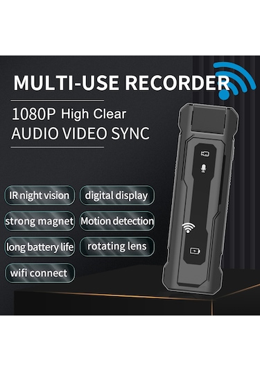 Yifomall Küçük Boyutlu 1080p Gece Görüşlü Döner Lensli Uzun Pil Ömürlü Vücut Kamerası