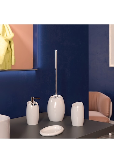 İside Tuvalet Fırçalık, Yerden - Beyaz Beyaz