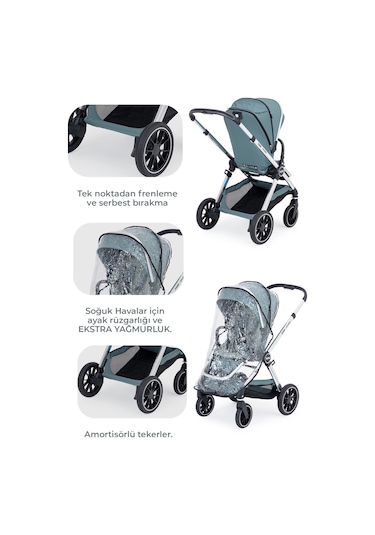 Kanz Explorer Autofold Travel Sistem Bebek Arabası Hunter Green