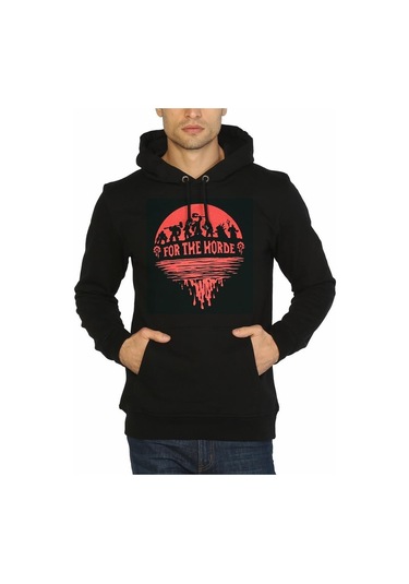 Bant Giyim - Wow Warcraft Siyah Kapsonlu Erkek Sweatshirt