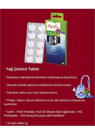 Kahve Espresso Makineleri Kireç, Yağ Sökücü Temizleme Tableti - 2