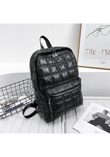 Siyah Yogodlns Kış Uzay Pamuk Sırt Çantası Kadın Büyük Kapasiteli İçin Su Geçirmez Naylon Sırt Çantası Siyah