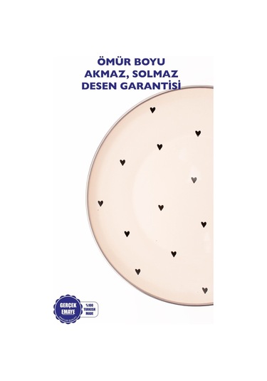 Black Cupid Emaye Sunum Tabağı Bej