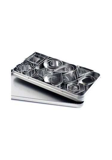 Teltree 430 Paslanmaz Çelik Pasta Kalıbı Seti: 30'lu Kalp, Yıldız Bisküvi Ve Meyve Kesici - Demir + Deri Kutulu Ev Hamuru Ve Pasta Yapımı Gereci Diğer