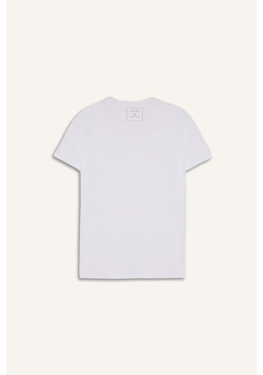 Defacto Slim Fit Dar Kesim V Yaka Üst L4884az25auwt34 Beyaz