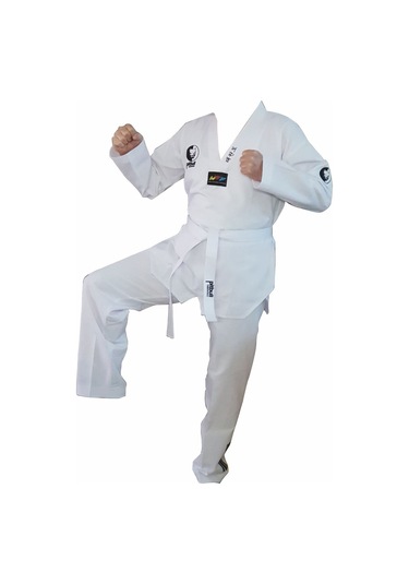 Remege Taekwondo Elbisesi - Çocuk Tekvando Elbisesi - Beyaz Yaka Dobok Beyaz