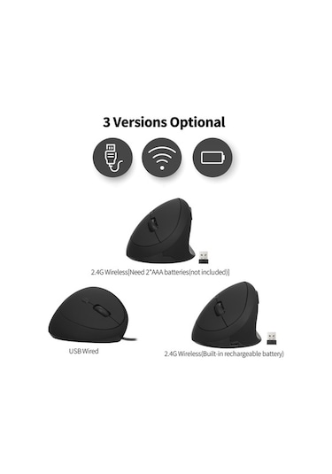 Novahub Dikey Usb Kablolu Ergonomik Fare - 6 Tuşlu, 3 Ayarlanabilir Dpı, Siyah/beyaz/pembe, 10.5x7x6cm, Pc/laptop İçin Optik Optik