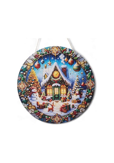 Kardan Adamlı Yeni Yıl Evi Kapı Ve Duvar Süsü 30x30