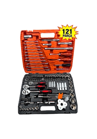Moonshop 121 Parça Lokma Takımı 1/2-1/4-3/8 Choromo Çelik.