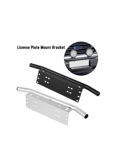 Xindoker Jeep Suv Offroad Için Aluminyum Plaka Tutucu, Ön Bumper Led İş Lambası Konstrüksiyonu Siyah/gümüş Seçenekli