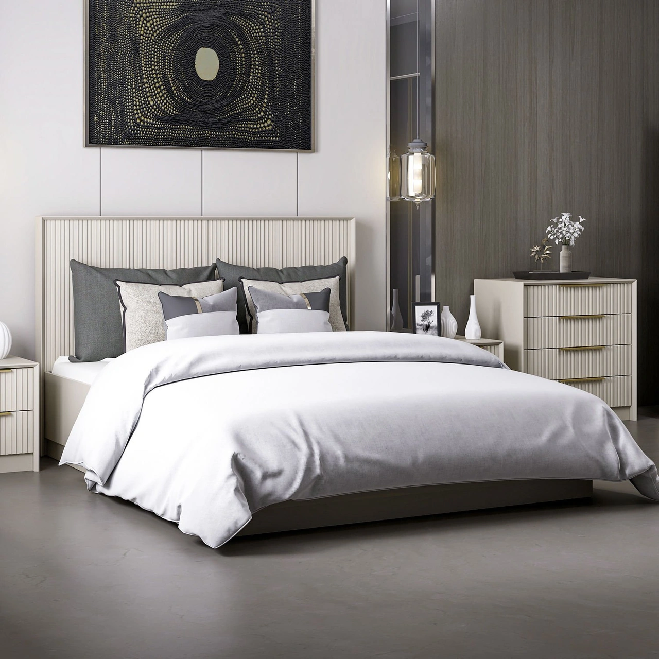 Kale Luxe 160x200 Baza Başlık Seti - Kumtaşı 160 x 200 CM