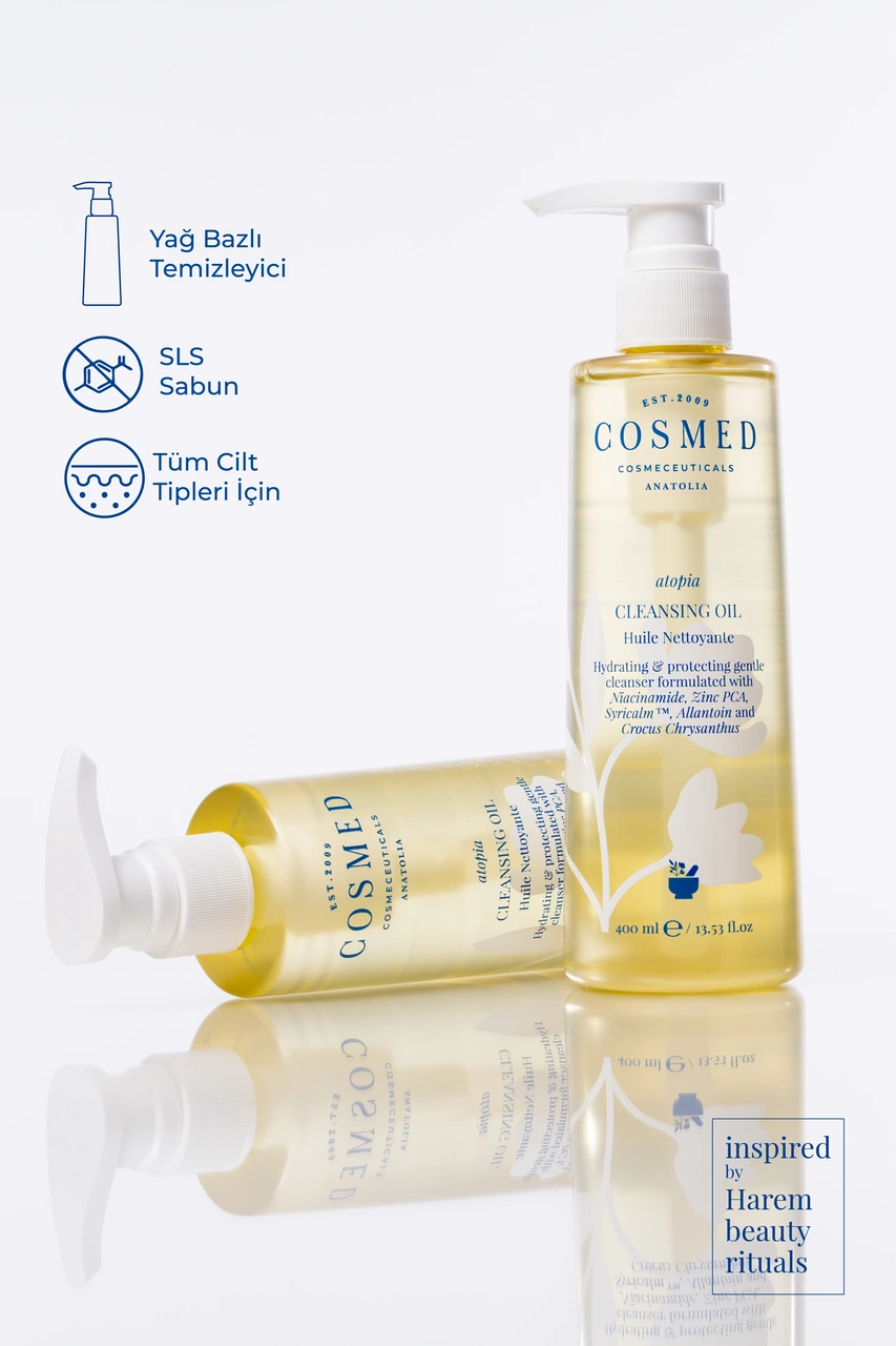 Cosmed Atopia Cleansing Oil - Yüz Ve Vücut Için Temizleme Yağı - Yağ Bazlı Temizleyici 400 ml