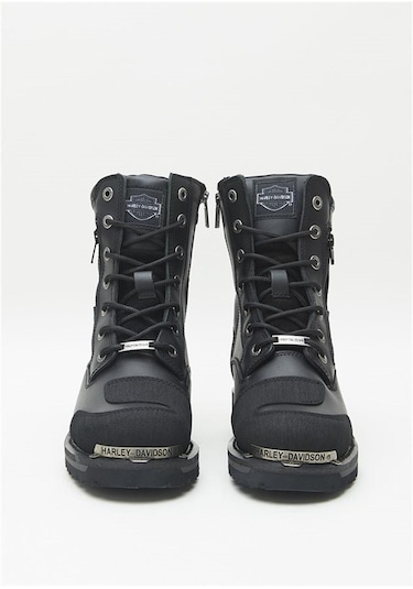 Harley Davidson Riddick Siyah Deri Erkek Bot Ayakkabı V3-siyah