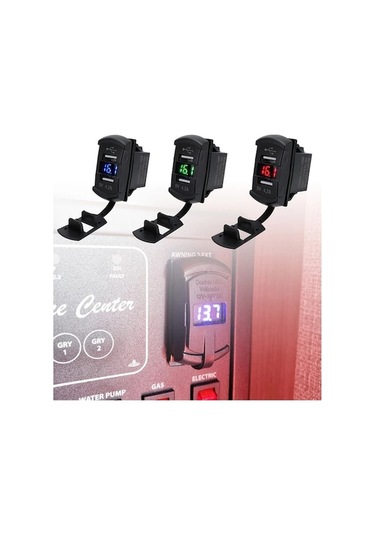 Trendooze Gaojunshop01 Mavi 12-24v 4.2a Tekne Araç Şarj Cihazı, Voltaj Görüntüleme