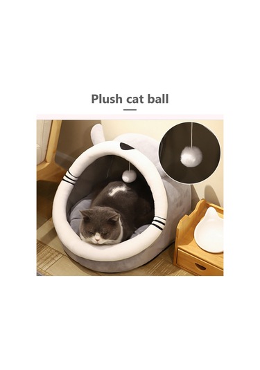 Mufunye Kedi Mağarası Evcil Hayvan İçin Yatağı İdeal Ve Konforlu