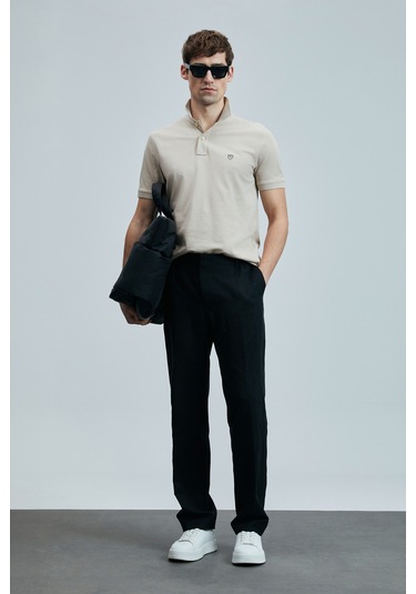 Lufian Erkek T Shirt 111040206s2 Siyah-ekru Siyah - Ekru