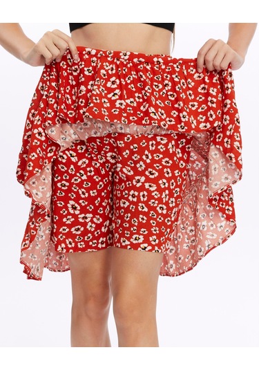 Vera Midi Boy Şort Etek Kiremit