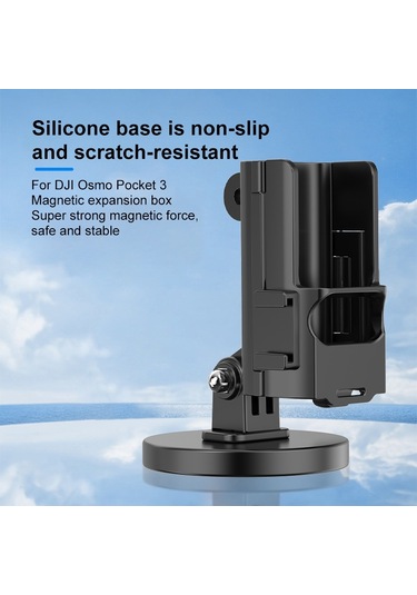 Djı Osmo Pocket 3 İçin Puluz Koruyucu Çerçeve Manyetik Masaüstü Montaj Açısı Ayarlanabilir Taban Siyah