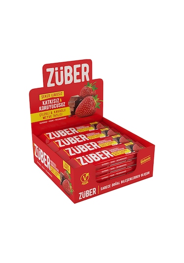 Züber Çilekli Çikolatalı Glutensiz Meyveli Bar 12 x 40 G