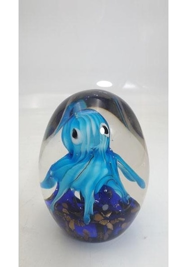 Lamedor Octopus Blue Ink Glass Decor 9x9x11 Cm