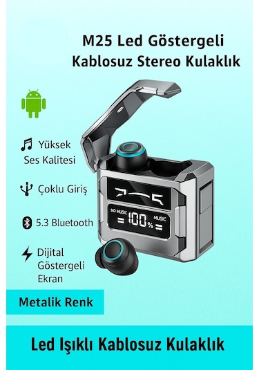 Ledarmy M25 Kablosuz Kulakiçi 5.3 Bluetooth Oyuncu Kulaklık