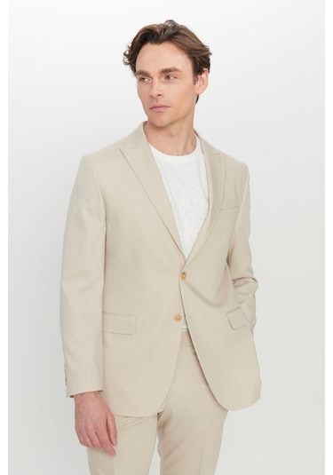 Erkek Bej Slim Fit Dar Kesim Kırlangıç Yaka Kapak Cepli Esnek Takım Elbise Bej Erkek Bej Slim Fit Dar Kesim Kırlangıç Yaka Kapak Cepli Esnek Takım Elbise Bej