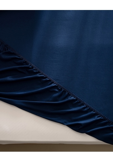 Ciel Tek Kişilik Plus %100 Pamuk Lastikli Saten Çarşaf - Lacivert 8684427179369 Çok Renkli