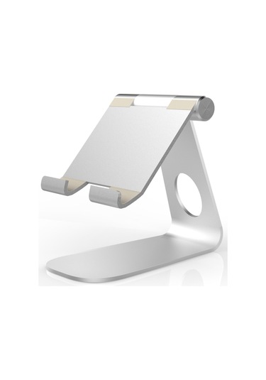 Vkemall Alüminyum Düzü Masası Tutucu: Telefon Ve Tablet İçin Katlanabilir Tek Eksenli Gümüş Masaüstü Şarj Üstü