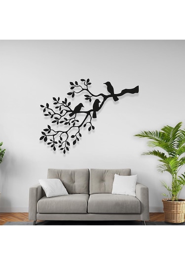 Duvar Metal Tablo Ağaç Dalı Motifli Lazer Kesim Tablo