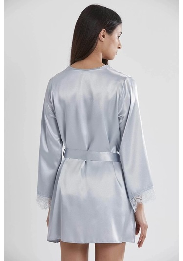 Pierre Cardin 2490 Bayan Sabahlıklı Saten Şort Takım Mist