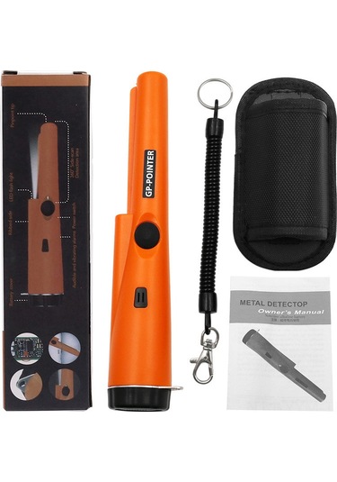 Geeksen El Tipi Metal Dedektörü - 360 Derece Yüksek Hassasiyetli, Taşınabilir, Kompakt Turuncu, Pil Hariç