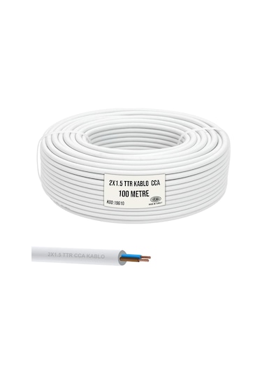 Emba Ttr Kablo 2X1.5 Beyaz 100Mt