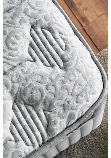 Line Visco Lüks Yatak Baza Ve Başlık Seti 200x200 Cm Çift Kişilik Yatak Baza Başlık Takımı Koyu Gri