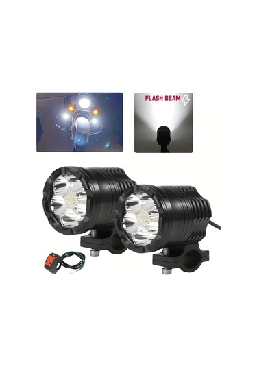 Motion003 Nlpearl 2 Adet 6 Ledli 60 Watt Motosiklet Far Sis Lambası 12v Led Moto Aksesuarları