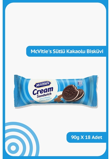 Mc Vities Bitter Çikolatalı&sütlü Kremalı Bisküvi 90 Gr X18 Adet