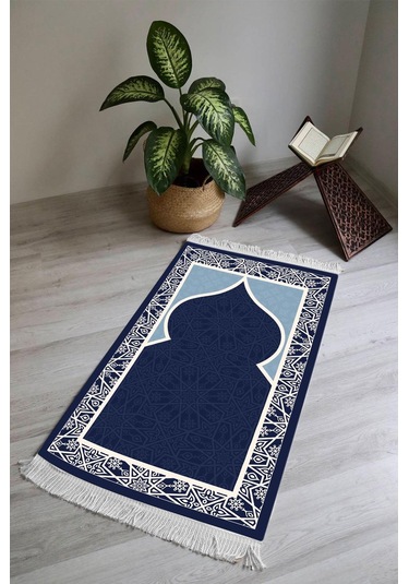 Dijital Baskı Kaymaz Tabanlı Yıkanabilir Püsküllü Seccade Scd0001 Renkli