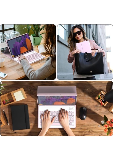 Maiyame Samsung Uyumlu Tab S9 Klavye Ve Fareli Su Geçirmez Taşınabilir Ofis Kılıfı - Uzun Pil Ömrü Lazer