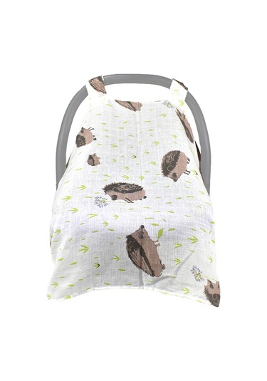 Yifomall Muslin Pamuk Bebek Araba Koltuğu Gölgeleyici: İki Katlı Nefesli, Güneşten Koruyucu, 114x90cm Köpekbalığı/ananas/varyant Renkler