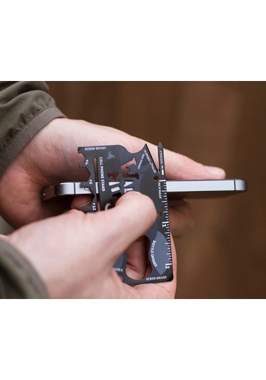 Hangfox Siyah Cüzdan Boyutlu 16 Fonksiyonlu Çoklu Araç: Tornavida, Şişe Açıcı, Kutu Açıcı Ve Daha Fazlası - Dayanıklı Çelikten Yapıldı Çok Renkli