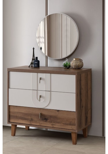 Megan Oda Takımı - 4 Kapaklı Dolap, Çalışma Masası, Şifonyer, Kitaplık, Komodin Çok Renkli