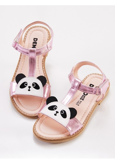 Denokids Panda Kız Sandalet Pembe
